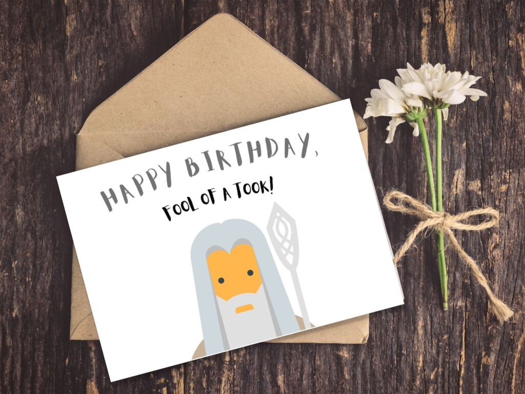 Gandalf Lord Of The Rings Printable Birthday Card Instant Etsy