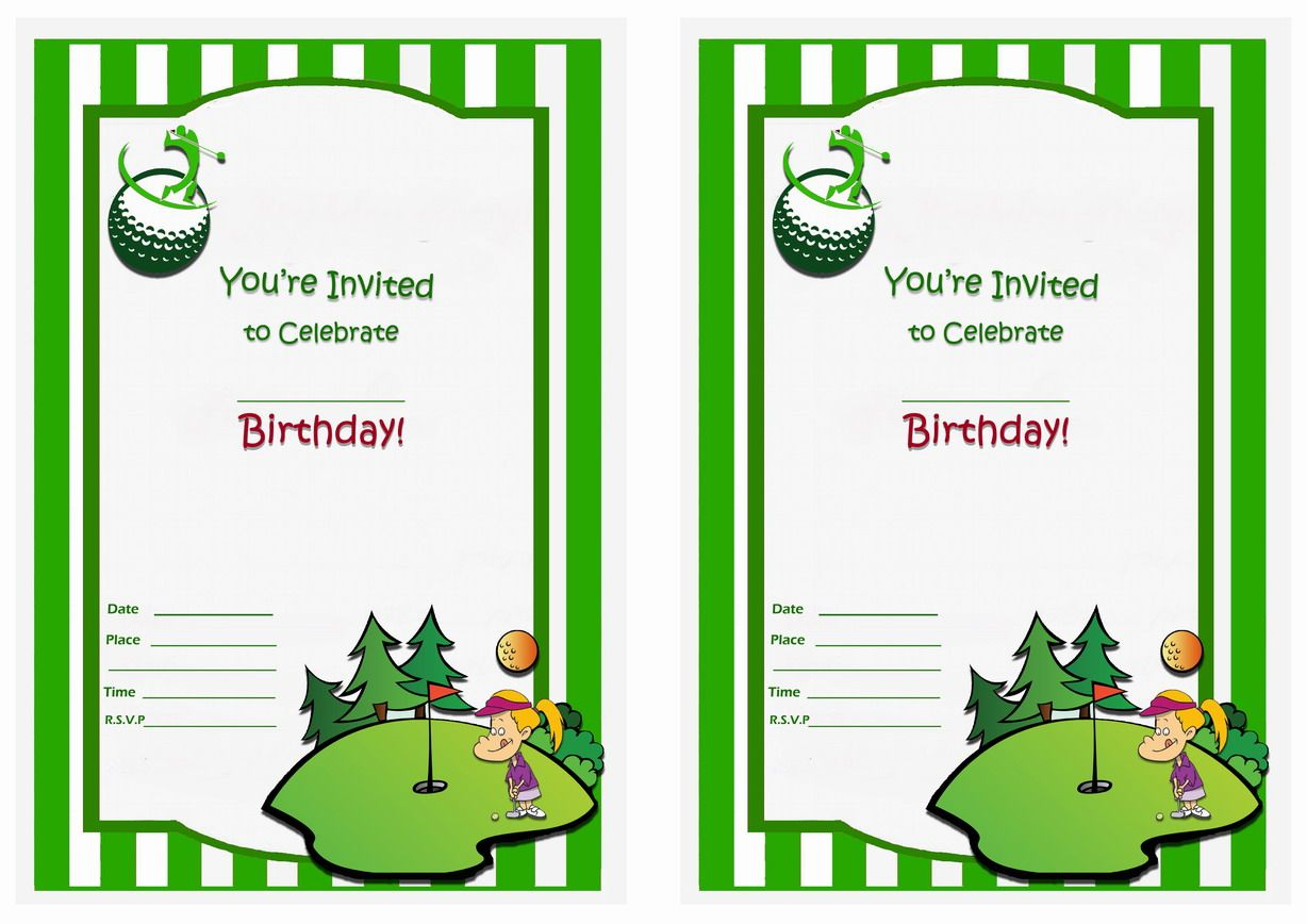 Golf Birthday Invitations Printable Birthday Invitations Birthday