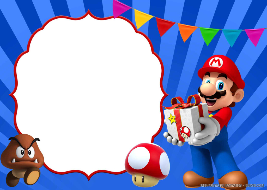 Greeting Cards Digital Card INSTANT DOWNLOAD Printable Super Mario 