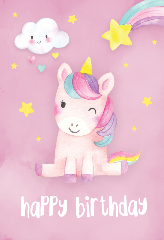 Happiest Unicorn Birthday Card Free Greetings Island Unicorn 