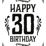 Happy 30th Birthday Printable Birthday Party Sign 30th Birthday Decor