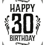 Happy 30th Birthday Printable Birthday Party Sign 30th Etsy