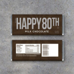 HAPPY 80TH Candy Bar Wrappers Printable Instant Download Happy 80th