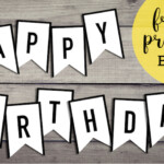 Happy Birthday Banner Printable Template Paper Trail Design Gold Free