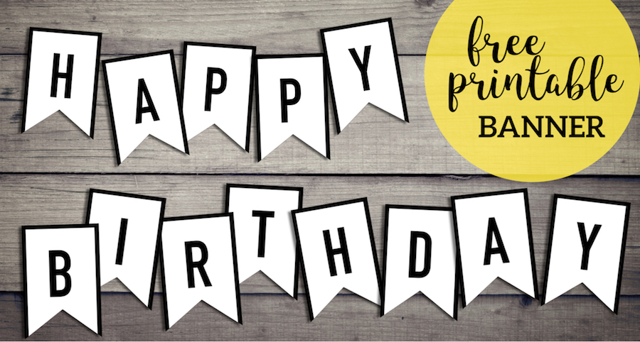 Happy Birthday Banner Printable Template Paper Trail Design Gold Free 