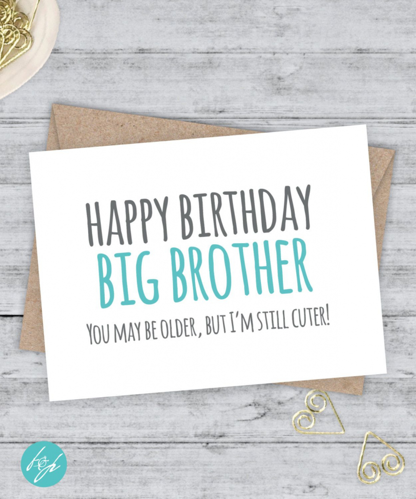 Happy Birthday Brother Cards Printable Printable Card Free