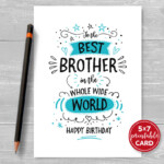 Happy Birthday Brother Cards Printable Printable Card Free