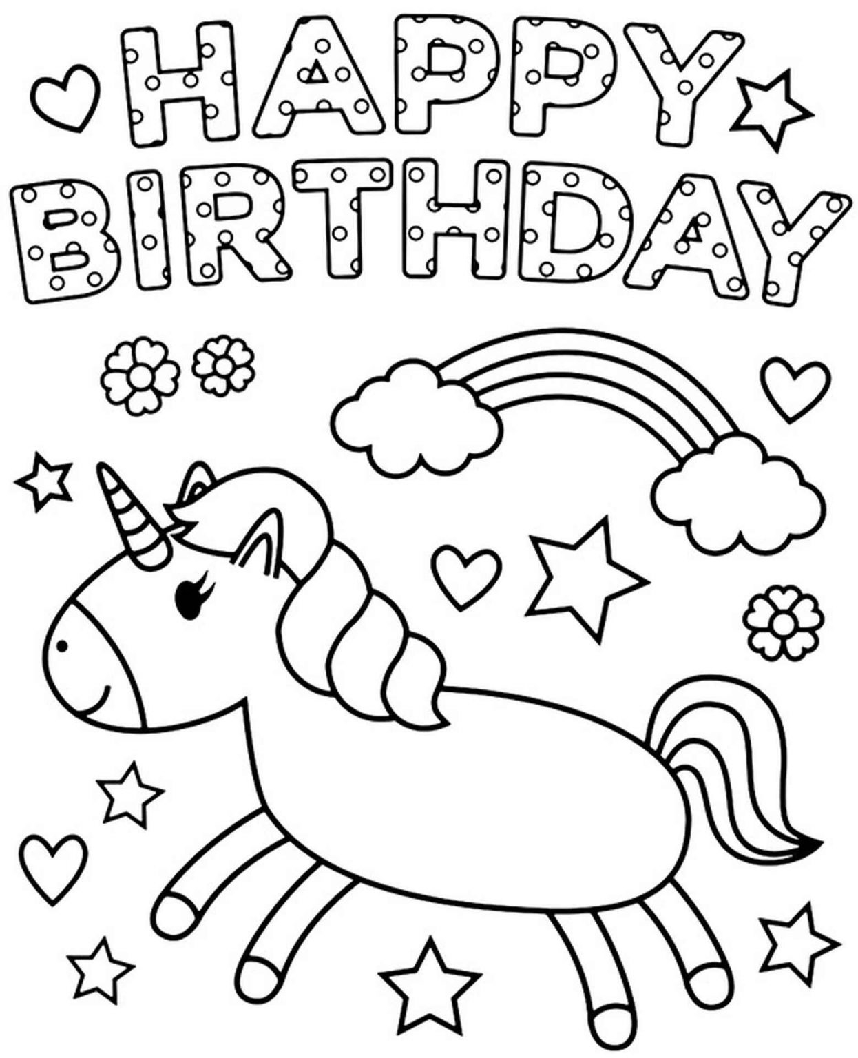 Happy Birthday Card Coloring Book FREE DOWNLOAD 