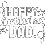 Happy Birthday Card Dad Printable Coloring Pages