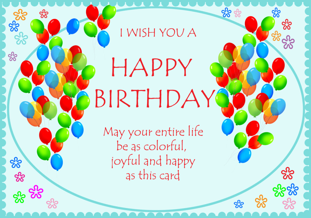 Happy Birthday Card For You Free Printable Greeting Cards