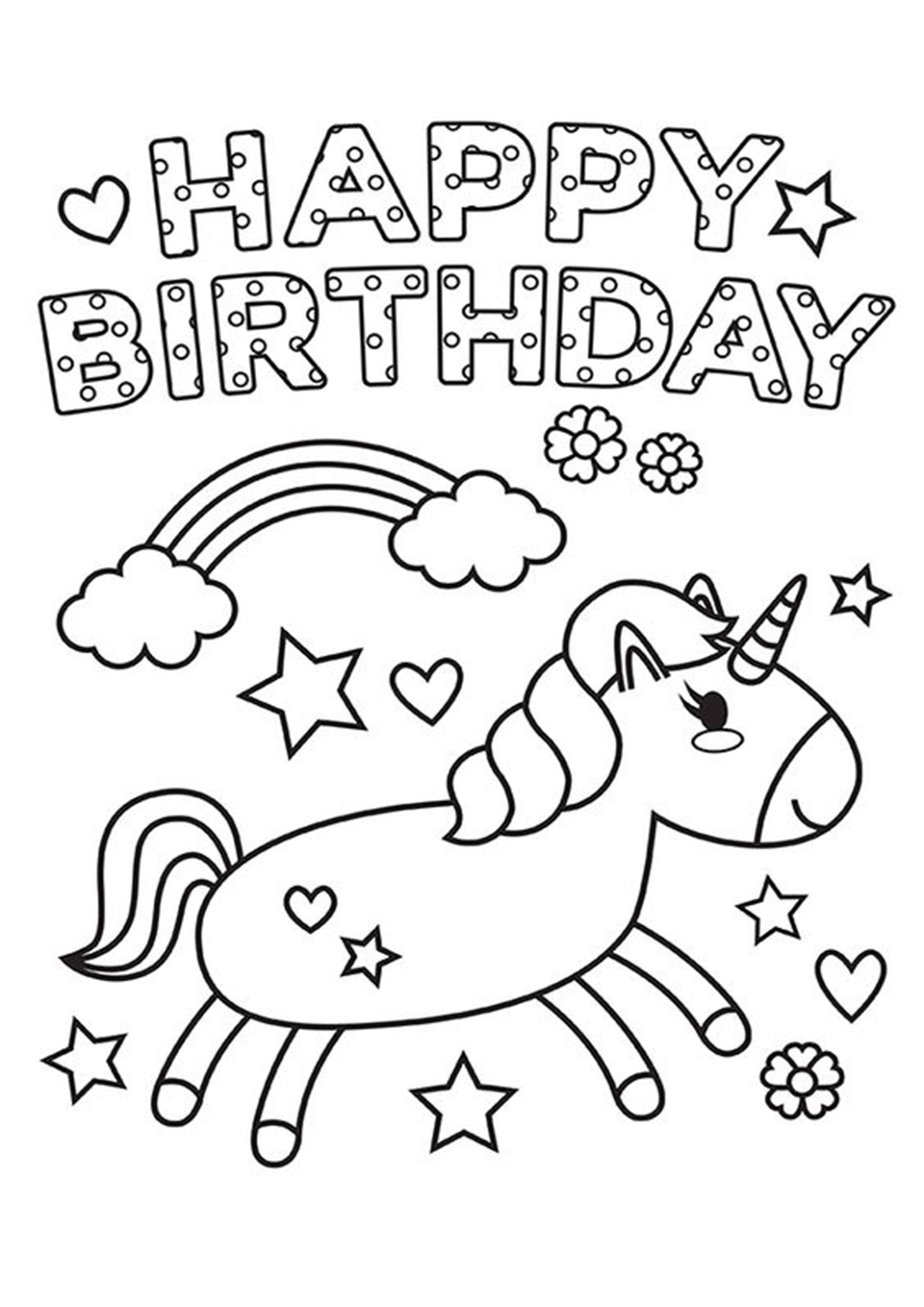 Happy Birthday Coloring Pages Original