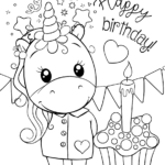 Happy Birthday Coloring Pages Unicorn Free Download Gambr co