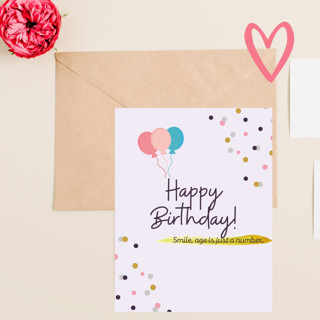 Happy Birthday Digital Card A2 Size Printable Instant Etsy