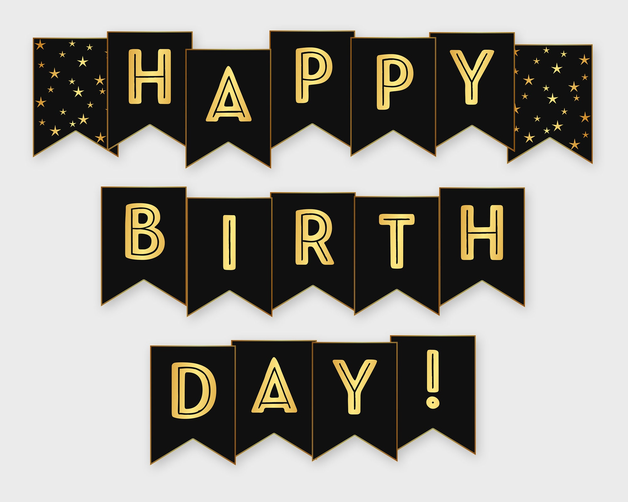 Happy Birthday Letters Printable Gold Free Printable Gold Banner 