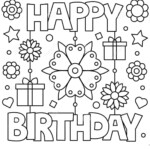 Happy Birthday Printable Coloring Card