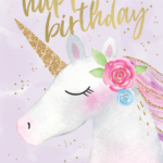 Happy Unicorn Birthday Card Free Greetings Island Happy