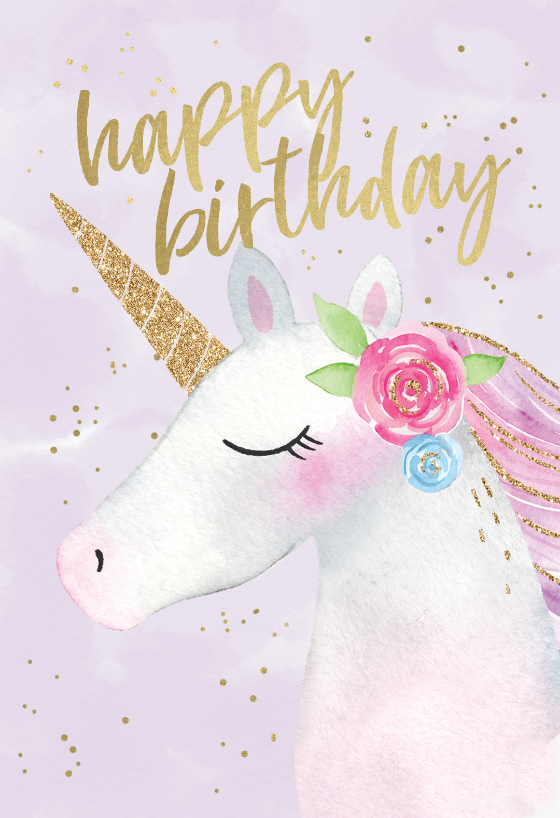 Happy Unicorn Birthday Card Free Greetings Island Happy