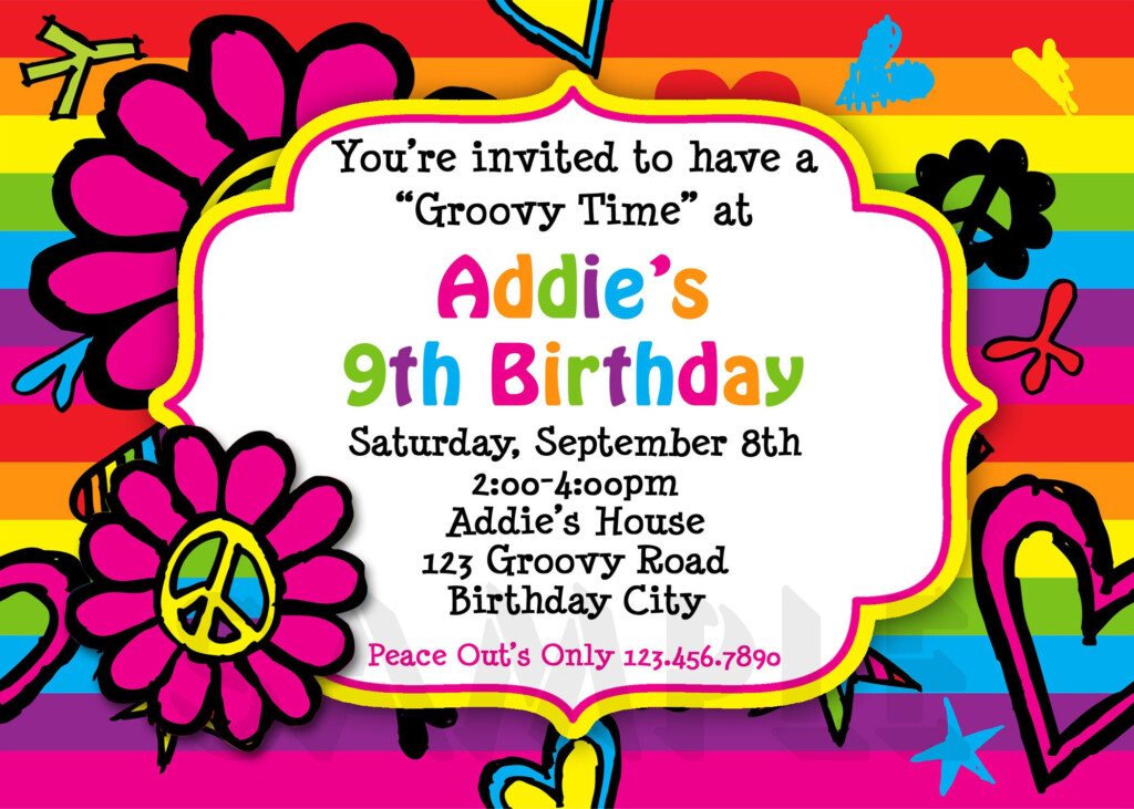 Hippie Birthday Invitations Free Printables PRINTABLE TEMPLATES