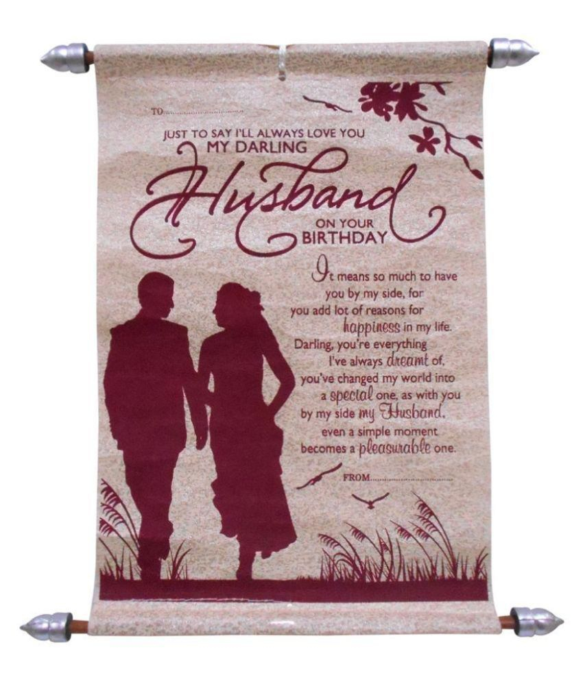 Husband Birthday Scroll Card Buy Online At Best Price In India Snapdeal