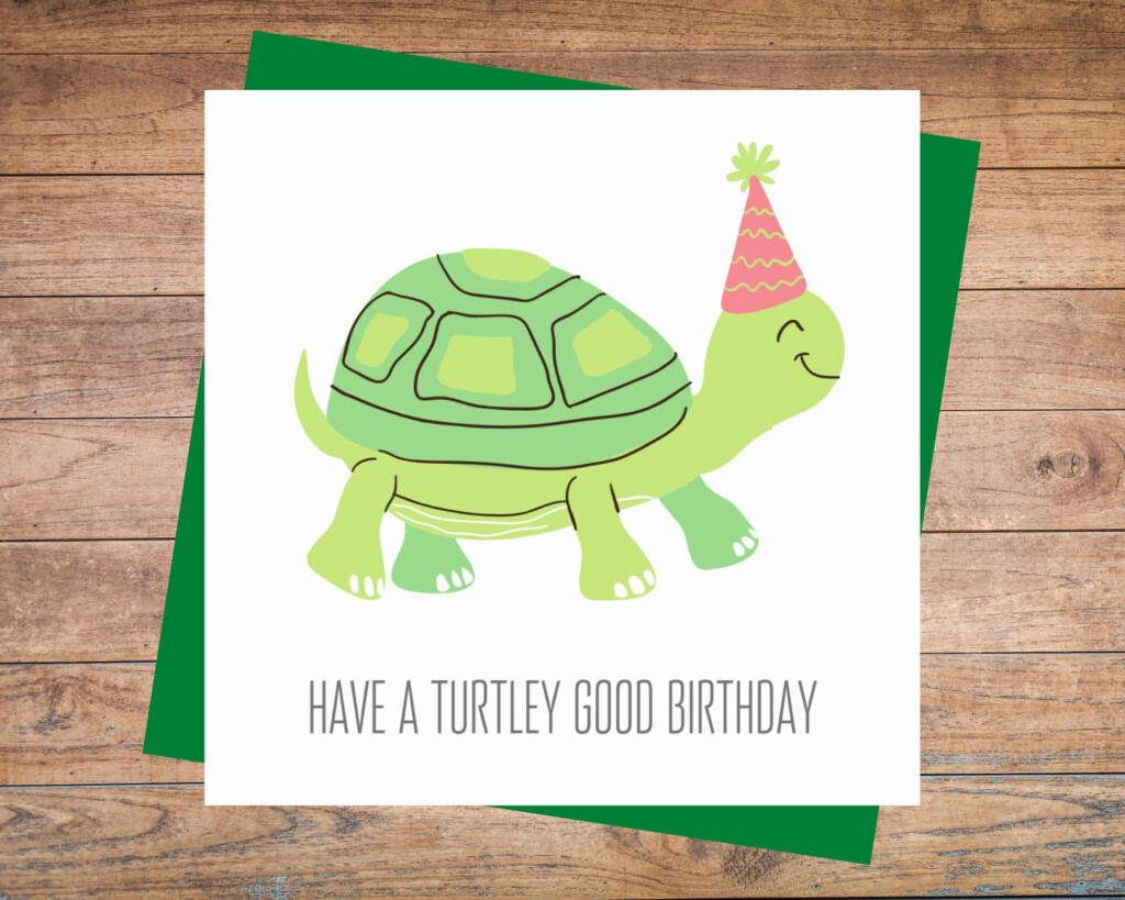 INSTANT DOWNLOAD Printable Birthday Card Turtle Birthday Etsy