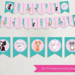 INSTANT DOWNLOAD Printable Cat Happy Birthday Banner Etsy Denmark