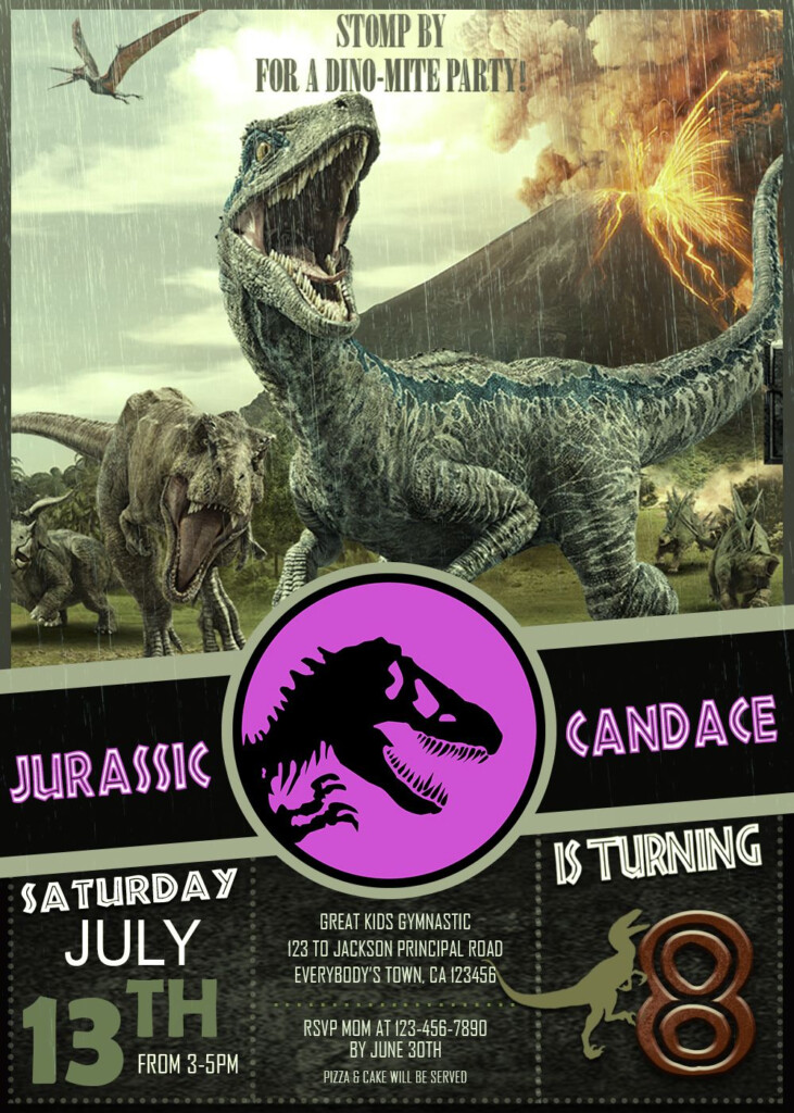 Jurassic World Birthday Invitation Blue Oscarsitosroom Jurassic 