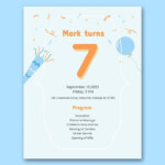 Kid Birthday Program Template Illustrator Word Apple Pages PSD