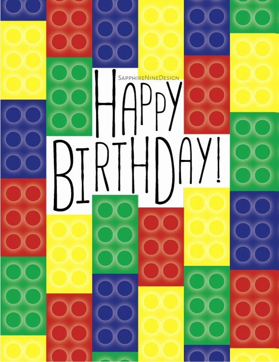 Lego Birthday Card Printable Best Of Items Similar To Lego Birthday 