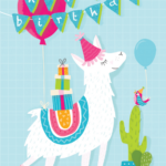 Llama Birthday Card Printable Birthday Card Downloadable Greetings Card