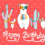 Llama Birthday Card Printable BIRTHDAY KLO