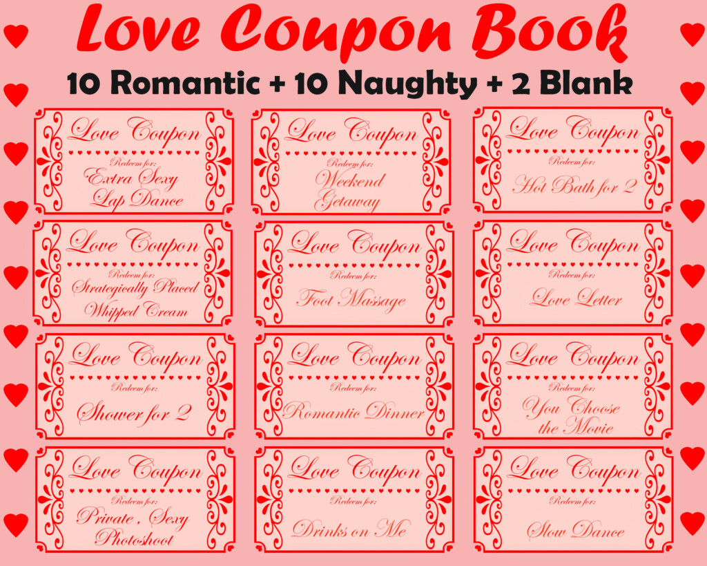 Love Coupon Book Printable Love Coupons Romantic Coupon Etsy Canada