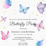 Magical Butterflies Invitation Templates Editable Docx Butterfly