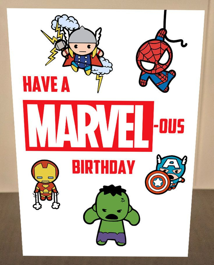 Marvel Birthday Card Avengers Birthday Card Have A Marvelous Birthday 