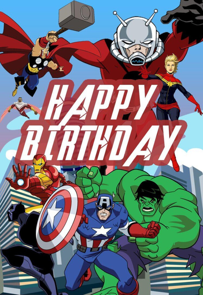 Marvel Printable Birthday Card Cards Info