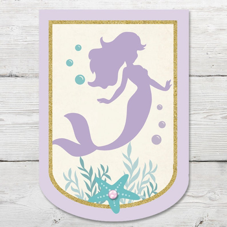 Mermaid Birthday Banner PRINTABLE Mermaid Party Decoration Etsy