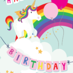 Merry Unicorn Birthday Card Greetings Island Unicorn Birthday