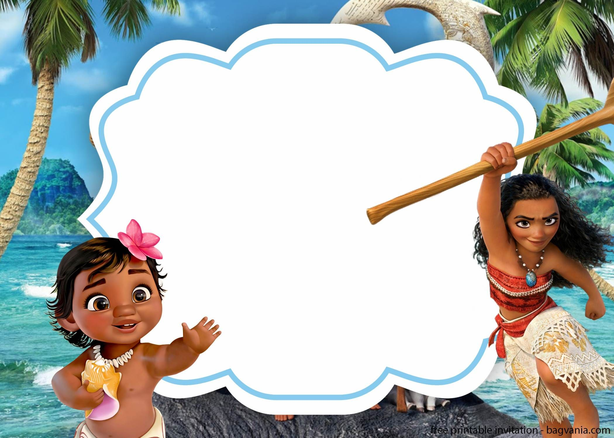 Moana Birthday Invitation Template Free FRETDSA