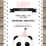 Modern Panda Birthday Invitation Panda Birthday Invitations Panda