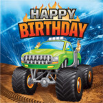 Monster Truck Happy Birthday Servietten 16 Karat Amazon de Spielzeug