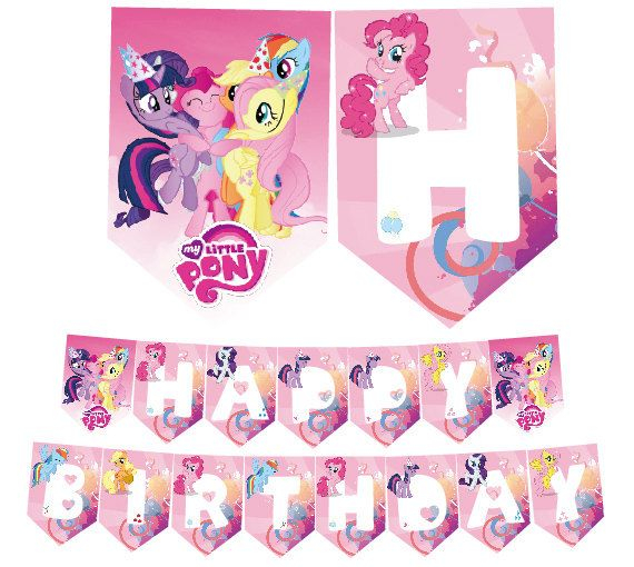 My Little Pony Happy Birthday Printable Banner Little Pony Party My