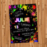 Neon Printable Birthday Invitation