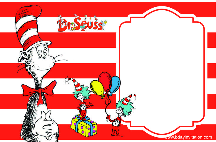 Nice FREE Printable Dr Seuss Birthday Invitation Template Birthday 