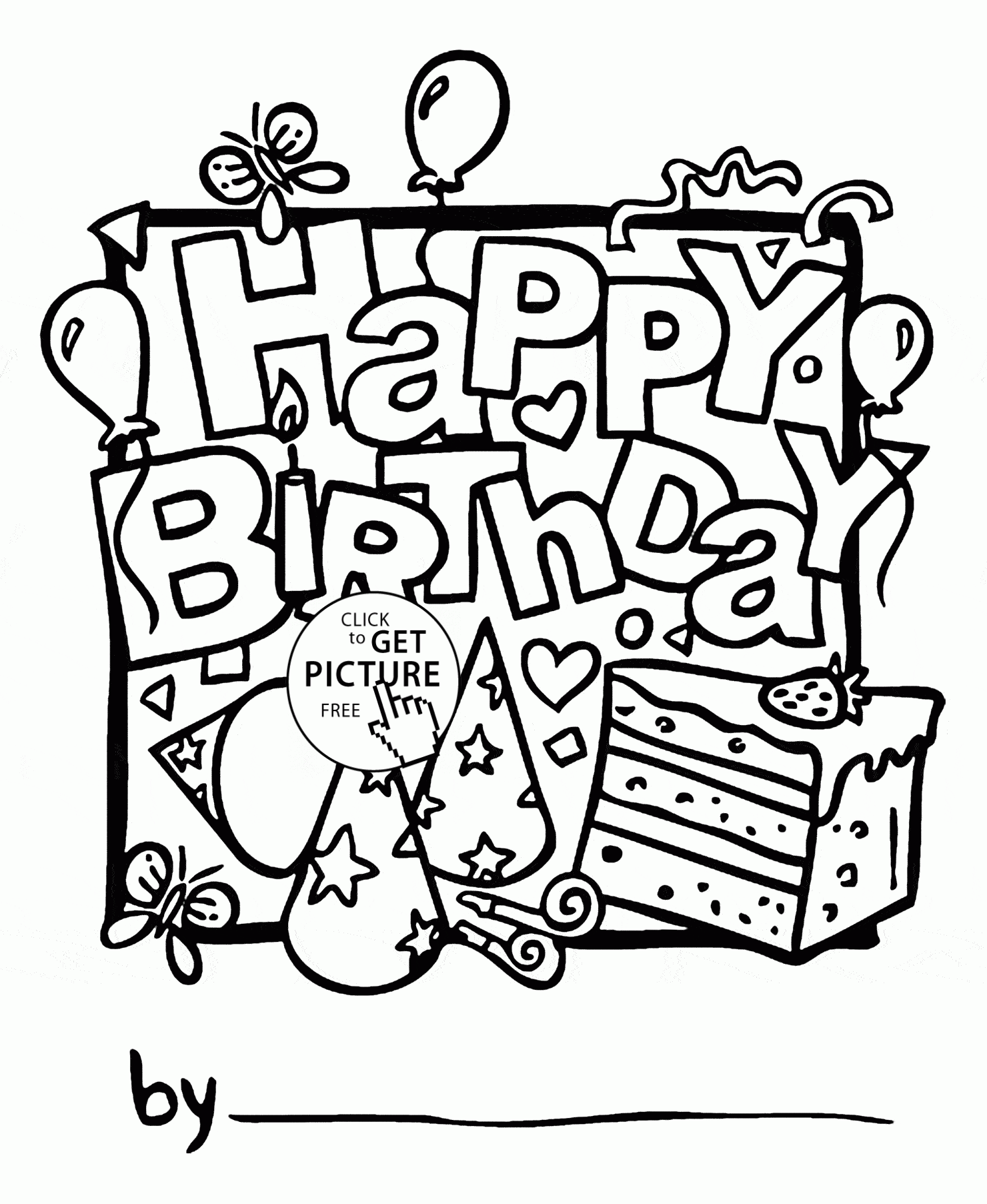 Nice Happy Birthday Card Coloring Page For Kids Holiday Coloring Pages 