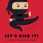 Ninja Birthday Invitation Template Free Greetings Island Ninja