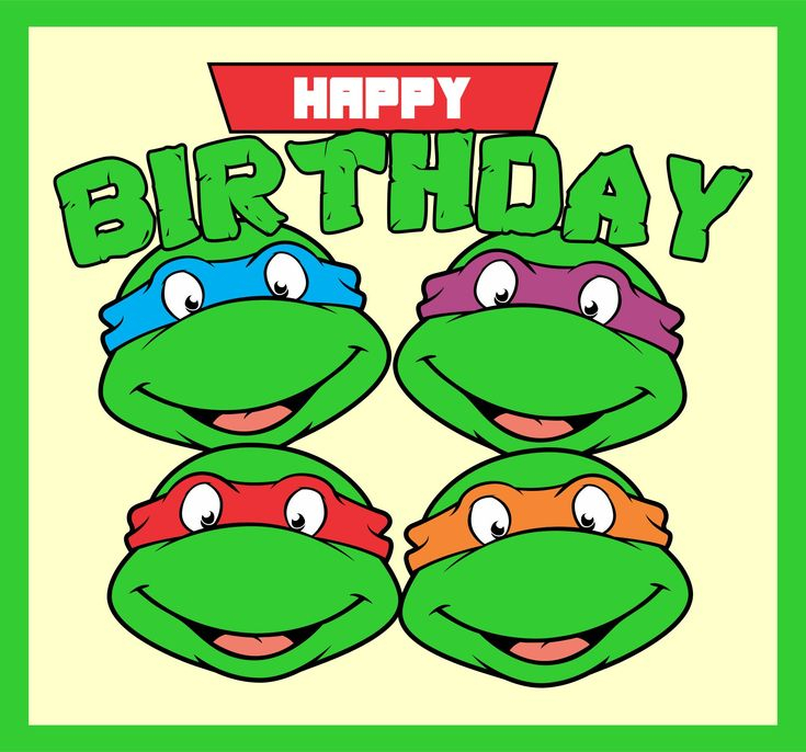 Ninja Turtles Printable Birthday Cards In 2021 Birthday Card