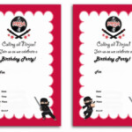 Ninja Warriors Birthday Invitations Birthday Printable American