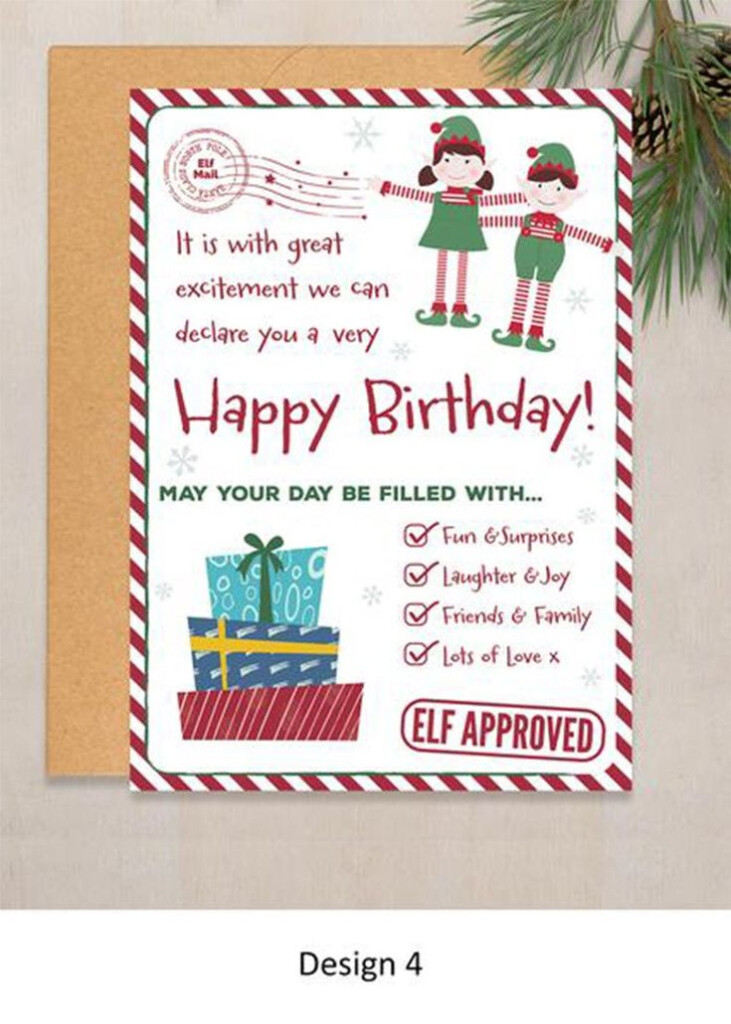 North Pole Personalised Elf Birthday Cards Girl Elf 4 Etsy Happy 