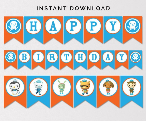 Octonauts Birthday Banner Happy Birthday Banner Octonauts