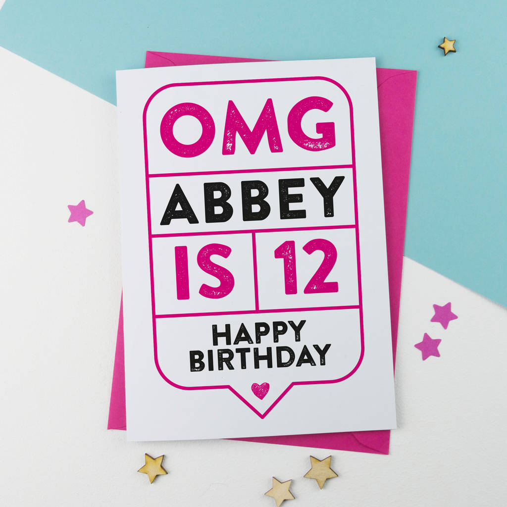 Omg 12th Birthday Card Personalised By A Is For Alphabet 