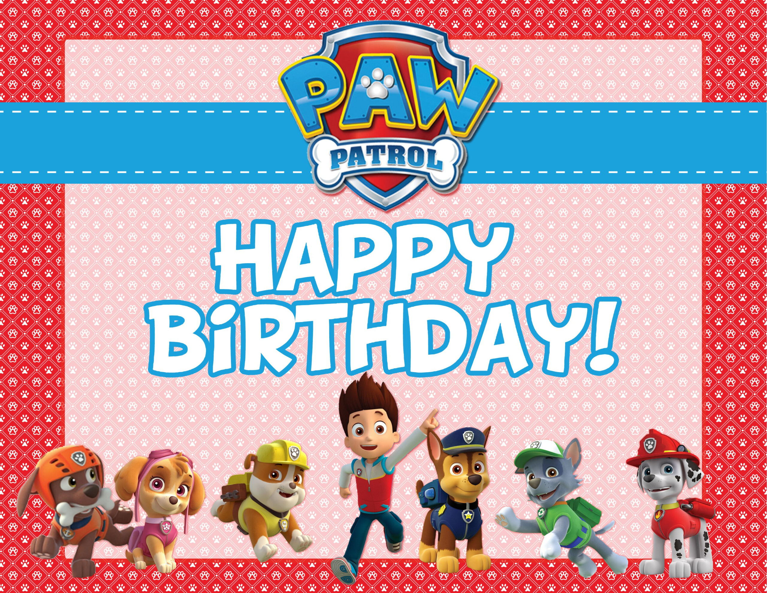 Paw Patrol Birthday Card Printable Printable Word Searches